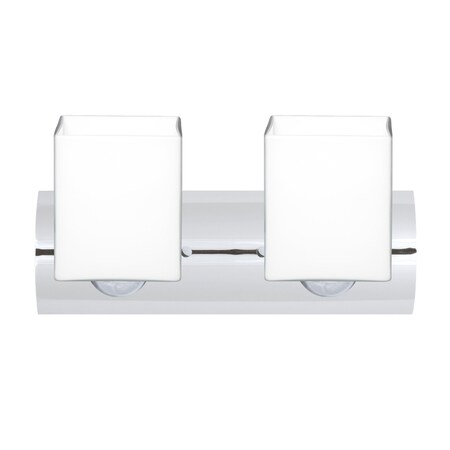 Besa Lighting Rise Vanity, Opal Matte, Chrome Finish, 2x60W Incandescent 2WZ-449807-CR